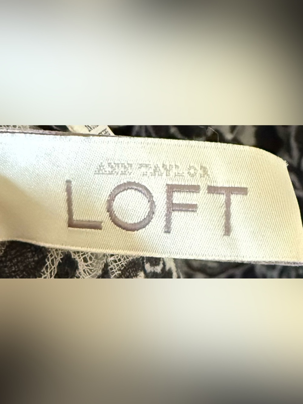 LOFT Black and Cream Patterned Women's Scarf - Picture 4 of 5